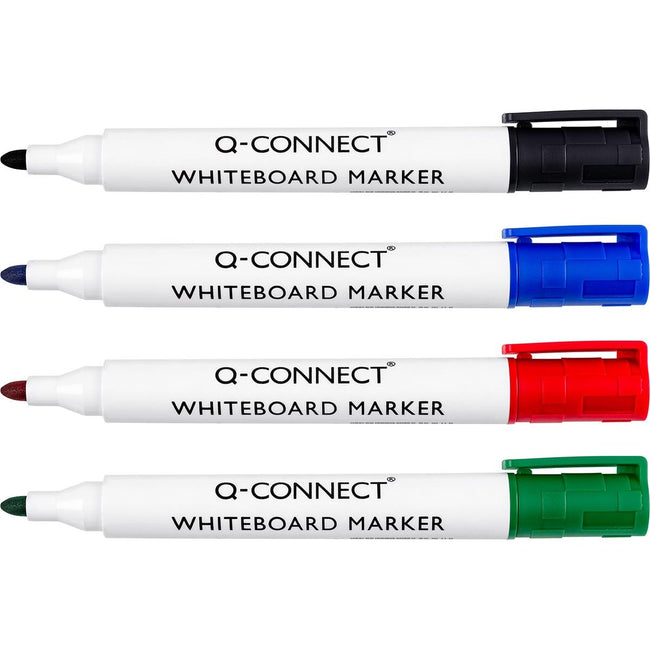Q-CONNECT - marqueur pour tableau blanc, couleurs assorties, boîte de 4 pièces