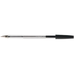 Q-CONNECT - stylo à bille, avec capuchon, 0,7 mm, pointe moyenne, noir, boîte de 50 pièces