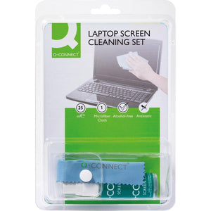 Q-CONNECT -   reinigingsspray, voor scherm en toetsenbord, inclusief doek, 25 ml