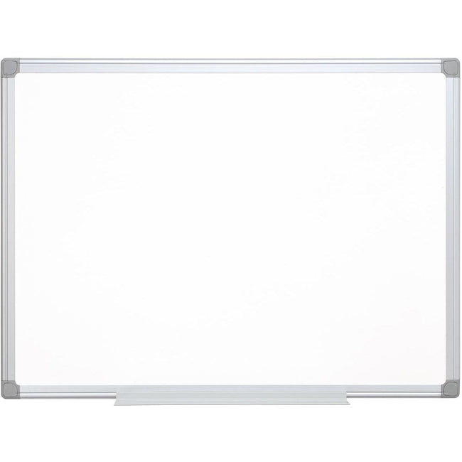 Q-CONNECT - tableau blanc, avec cadre en aluminium, mélamine, 1 face blanche, 1 face à carreaux, 90 x 60 cm