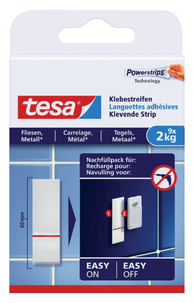 Tesa - Bandes adhésives ® carrelage métal 2kg blanc 9 pièces