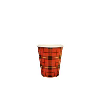Tasse à café carton 180cc 100 pièces tartan