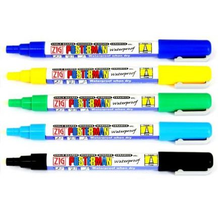 Posterman - Kreidemarker PMA-20 schmale Spitze 1 mm Silber