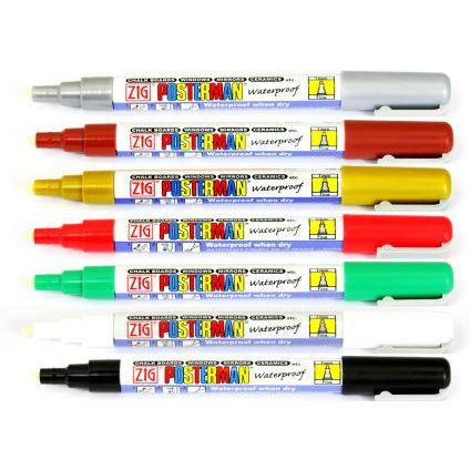 Krijtstift posterman PMA-20 smalle punt 1mm bruin