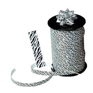 Ruban à friser - animaux : imprimé zèbre 10mm x 250 mètres