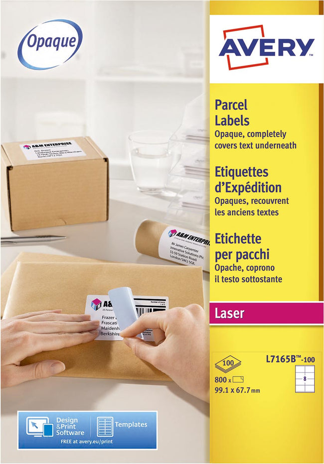 Avery - Etiquette L7165B-100 99,1x67,7mm blockout 800 pièces