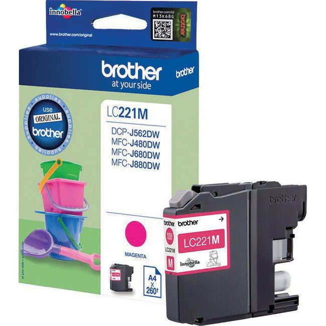 Brother -  inktcartridge, 260 pagina's, OEM LC-221MBP, magenta