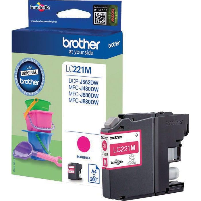 Brother - inktcartridge, 260 pagina's, OEM LC-221MBP, magenta