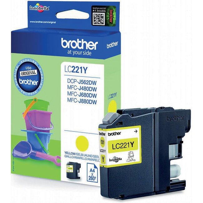 Brother -  inktcartridge, 260 pagina's, OEM LC-221YBP, geel