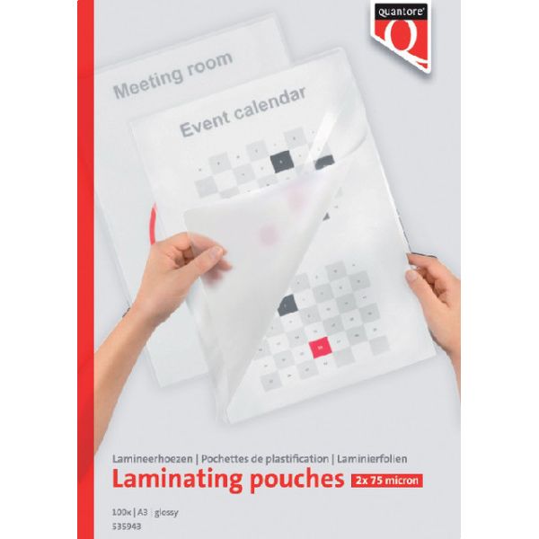 Quantore - Pochette de plastification A3 2x75microns 100 pièces