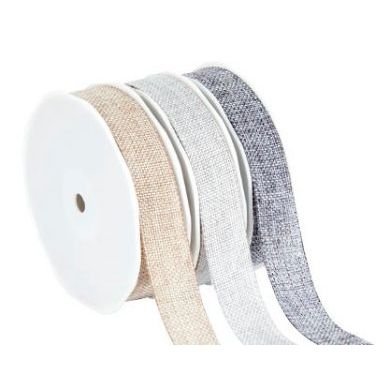 Ruban Luxury Organic Pristine gris 25mm x 15 mètres