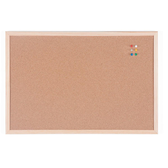 Bi-Office - Tableau bi-liège avec cadre en bois, pi 60 x 40 cm