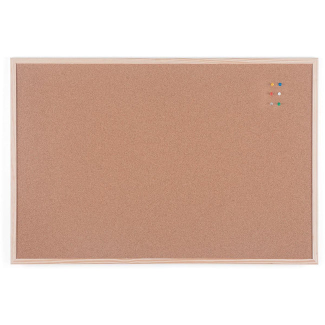 Bi-Office - Tableau bi-liège avec cadre en bois, pi 90 x 60 cm