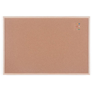 Bi-Office -  Bi- kurkbord met houten kader, ft 90 x 60 cm