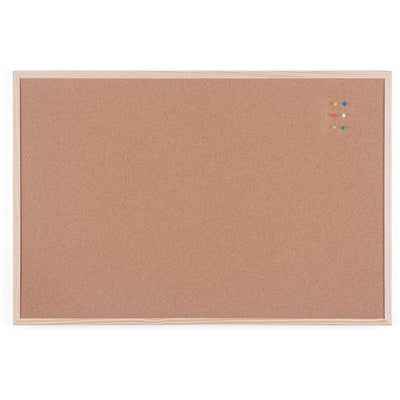 Bi-Office -  Bi- kurkbord met houten kader, ft 90 x 60 cm