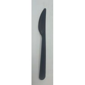 Plastique PP - COUTEAU 18cm réutilisable NOIR 50 pièces