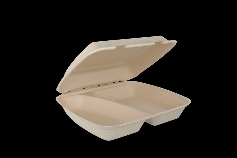 Boîte menu Canne à sucre 3 compartiments IP4 240x205x65mm 100 pièces