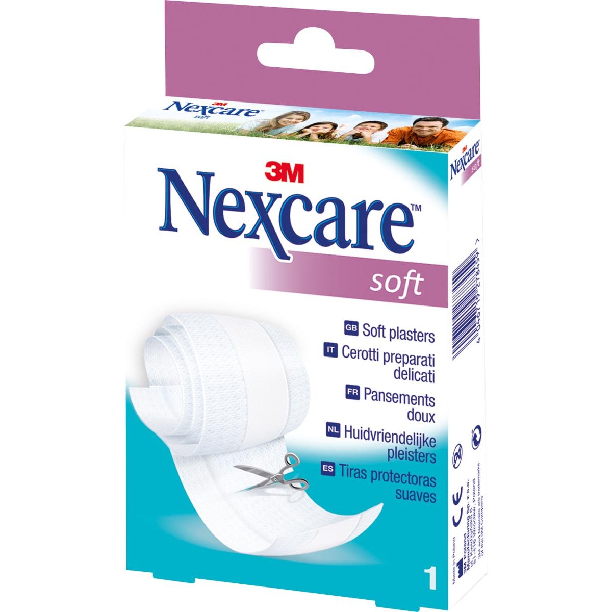 Nexcare - pleister Soft Pleister, ft 8 cm x 1 m, te verknippen