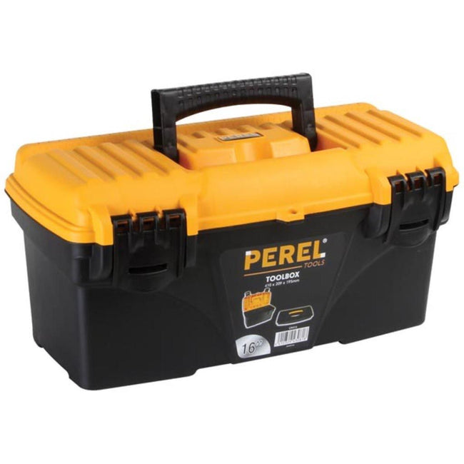 Perel - mallette à outils, pi 41 X 20,9 X 19,5 cm, 16,7 l, livrée vide, noir/jaune