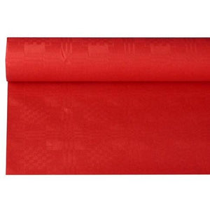 Papstar - Papiertischdecke mit Damastdruck, 1,2 x 8 m, rot