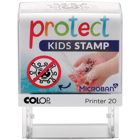 Colop - imprimante 20 Microban, tampon Protect kids, tampon qui aide les enfants à bien se laver les mains