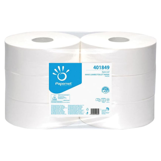 Papernet - Papernet toiletpapier Special Maxi , 2-laags, 1180 vellen, pak van 6 rollen