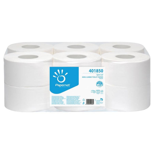Papernet - papier toilette Special Mini, 2 épaisseurs, 557 feuilles, paquet de 12 rouleaux