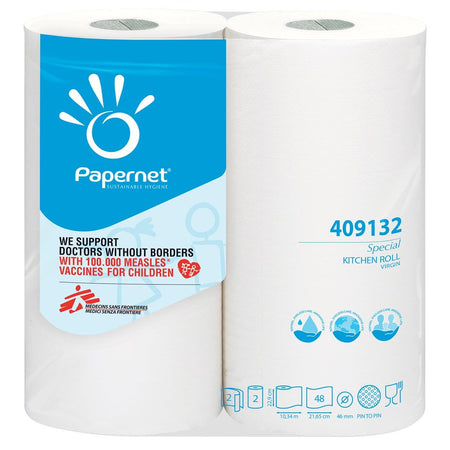 Papernet - essuie-tout Spécial, 2 épaisseurs, 48 ​​feuilles, paquet de 2 rouleaux