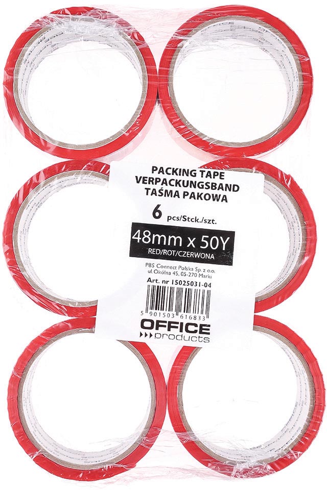 OFFICE products -   verpakkingse, 48 mm x 46 m, rood