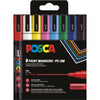 Posca - Marqueur peinture Uni PC-3M, 1,5 mm, étui de 8 pièces couleurs de base assorties