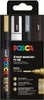 Posca - Marqueur peinture Uni PC-5M, 1,8 2,5 mm, étui de 4 pièces or, blanc, argent et noir