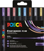 Posca - Marqueur peinture Uni PC-5M, 1,8 2,5 mm, étui de 8 pièces en couleurs métallisées