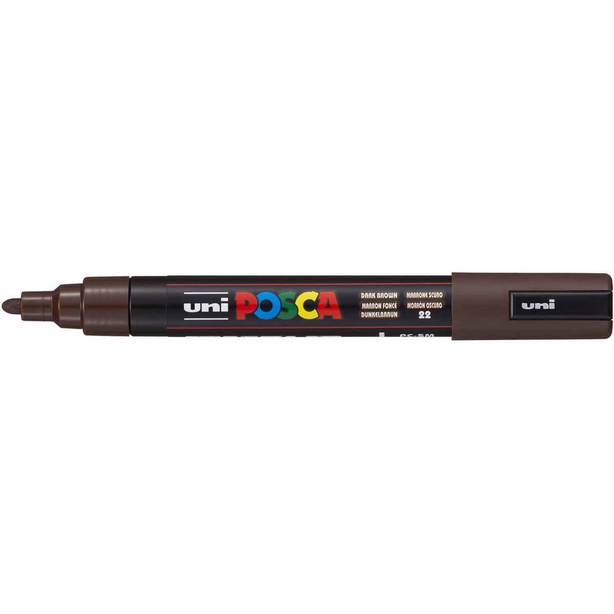 Posca -  Uni paintmarker PC-5M, 1,8 2,5 mm, ronde punt, donkerbruin