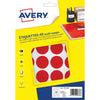 Avery - PET30R runde Markierungsetiketten, Durchmesser 30 mm, Blister mit 240 Stück, rot