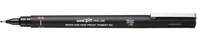 Uni -ball - Uni Pin Fineliner, Rundpunkt, 0,9 mm, schwarz