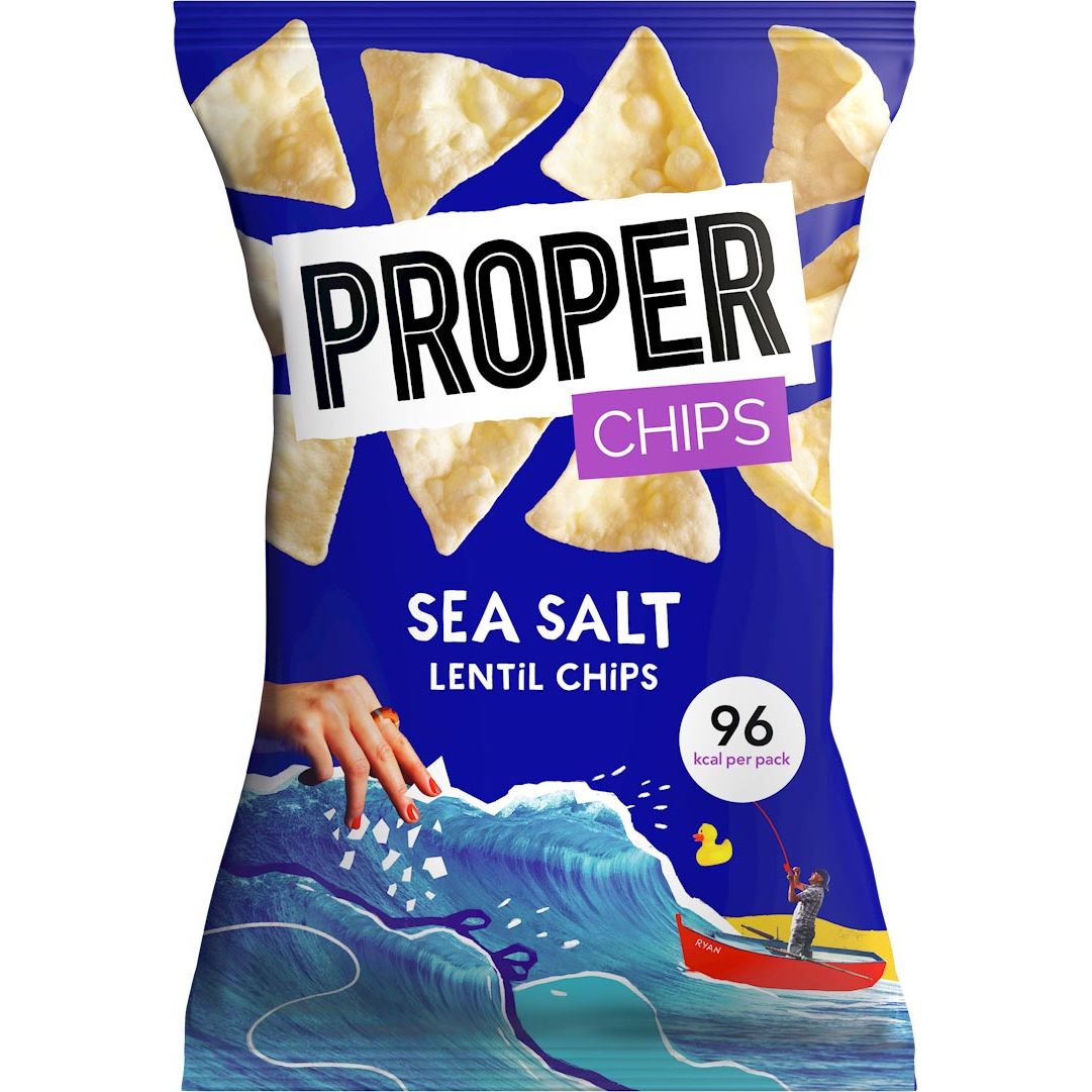 Proper -   lentil chips Sea Salt, zak van 20 g