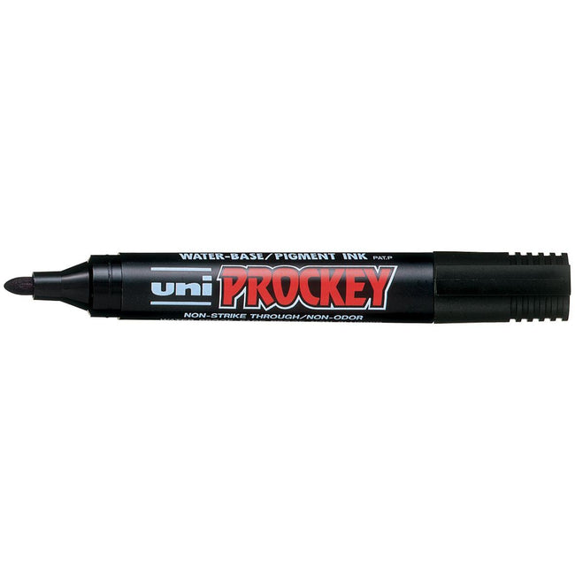 Uni-ball -  permanent marker Prockey PM-122, ronde punt, medium, zwart