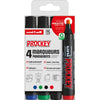Uni-ball -  permanent marker Prockey PM-126, schuine punt, large, etui van 4 stuks