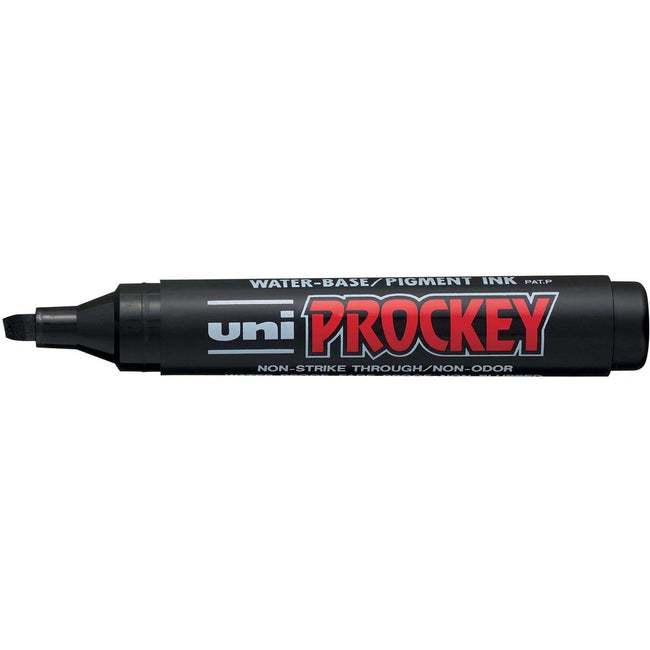 Uni-ball -  permanent marker Prockey PM-126, schuine punt, large, zwart