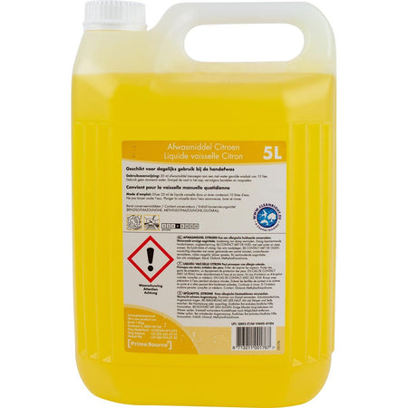 Primesource - liquide vaisselle mains citron, bouteille 5 l