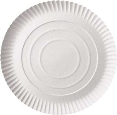 Conpax - Assiette pure, ronde, blanche, diamètre 26 cm, en carton, paquet de 100 pièces