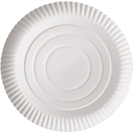 Conpax - Assiette pure, ronde, blanche, diamètre 26 cm, en carton, paquet de 100 pièces