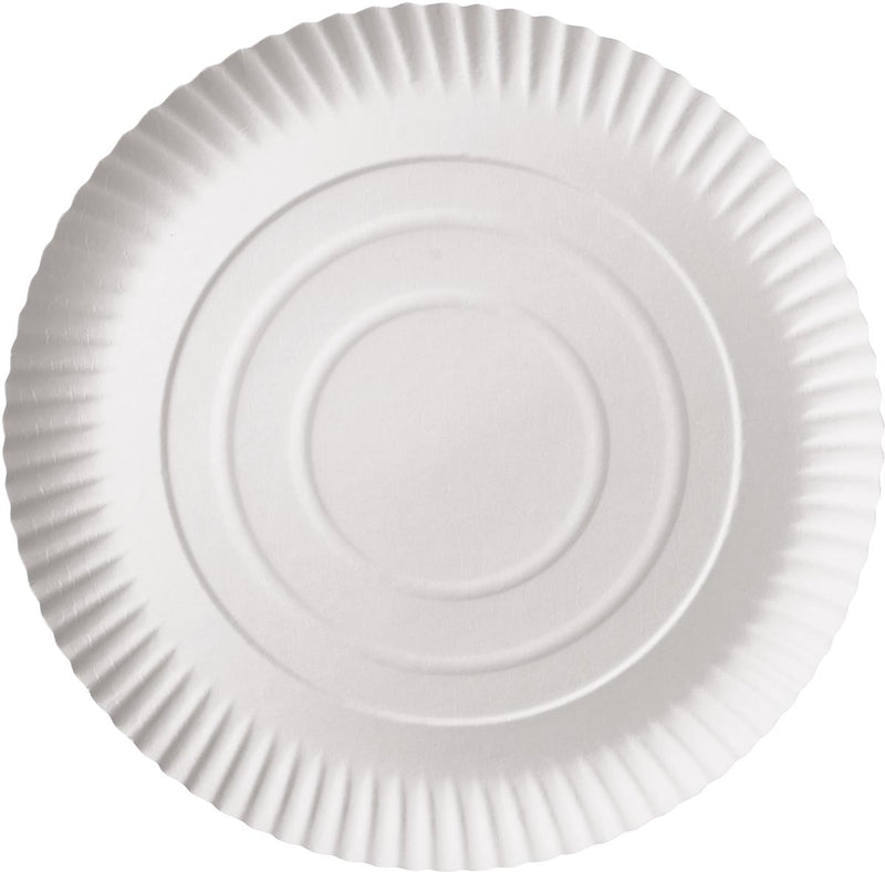 Conpax - Assiette pure, ronde, blanche, diamètre 26 cm, en carton, paquet de 100 pièces