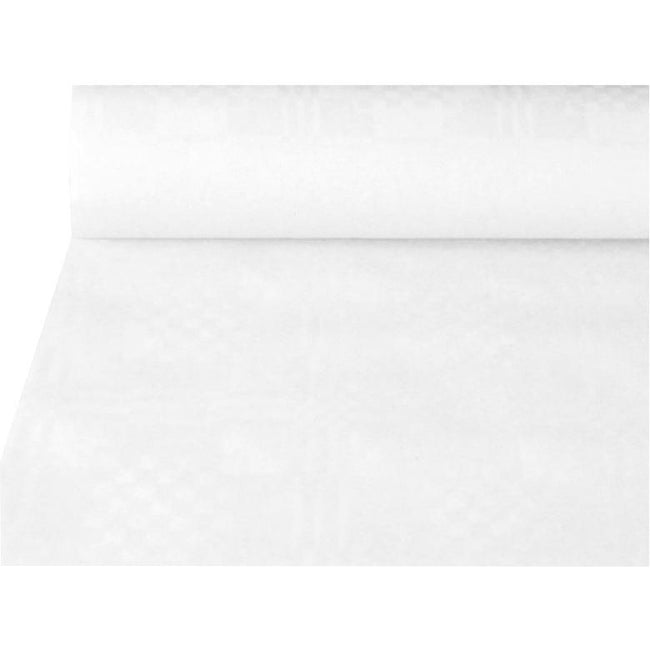 Papstar - Nappe en papier imprimé damassé, 1,2 x 50 m, blanc