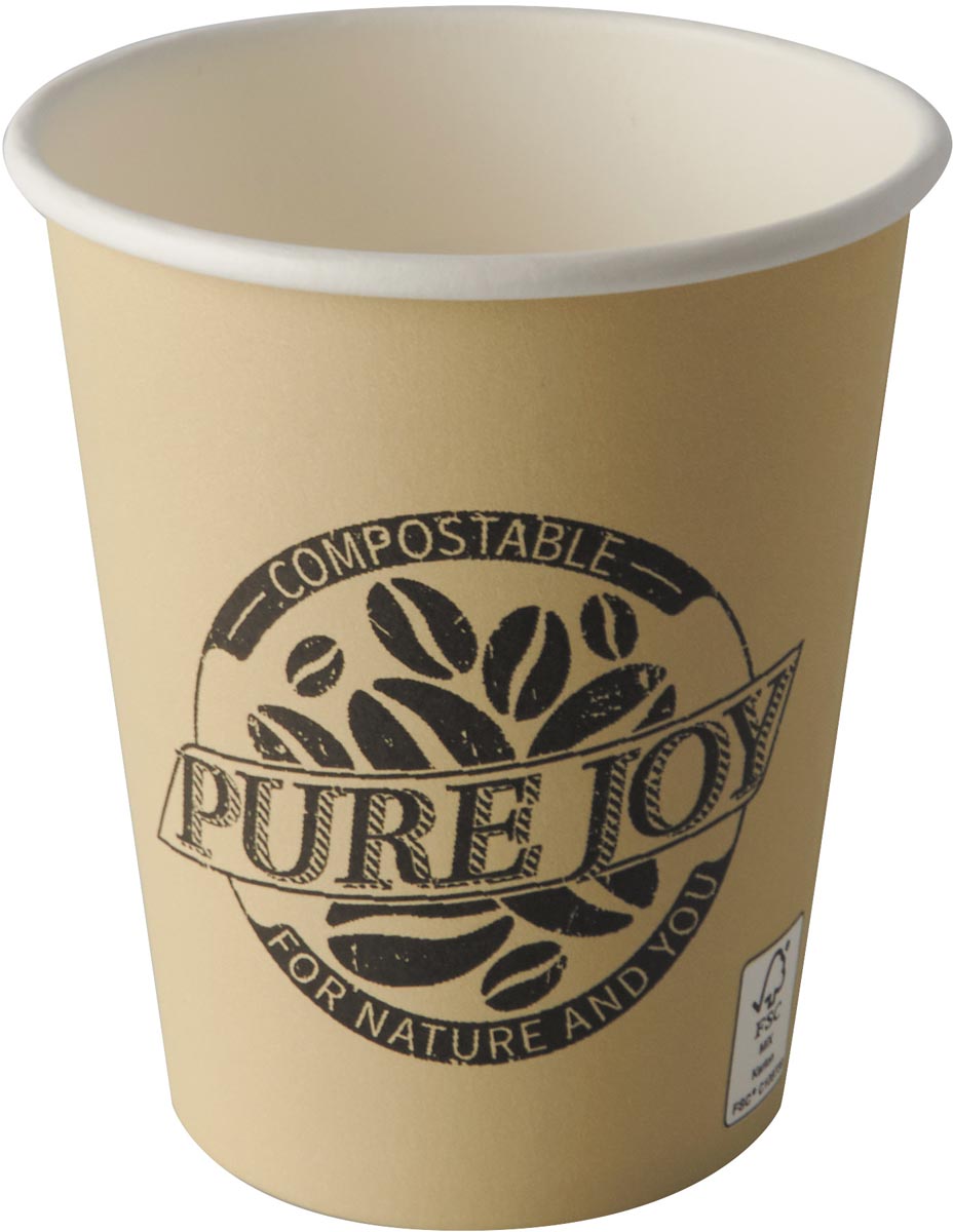 Conpax -  Beker uit karton (pure joy), 200 ml, diameter 80 mm, pak van 50 stuks