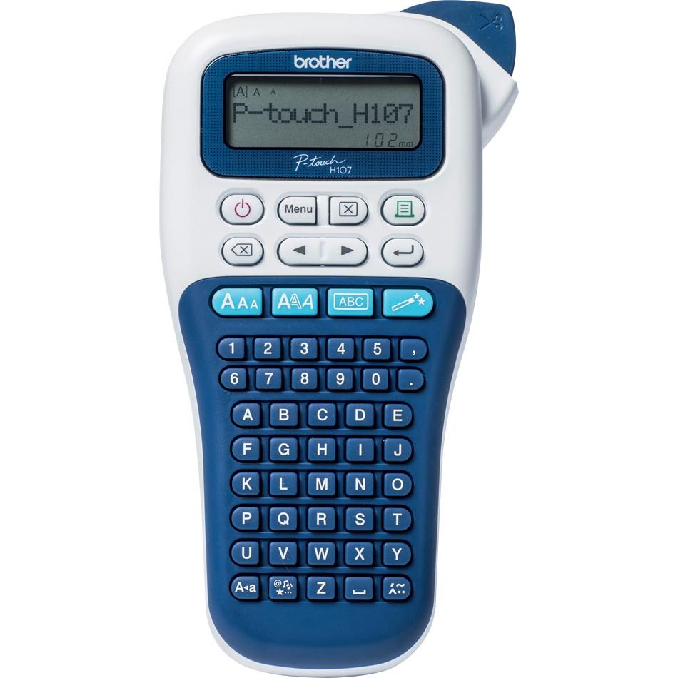 Brother - Imprimante d'étiquettes P-touch TZe PT-H107B portable abc 12mm blanc