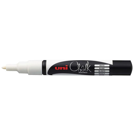 Uni-ball - Marqueur craie blanc, pointe ronde de 0,9-1,3 mm