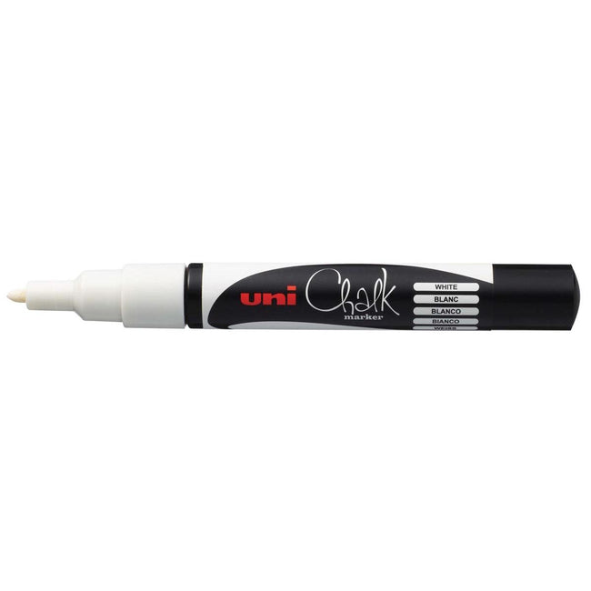 Uni-ball -  Krijtmarker wit, ronde punt van 0,9-1,3 mm