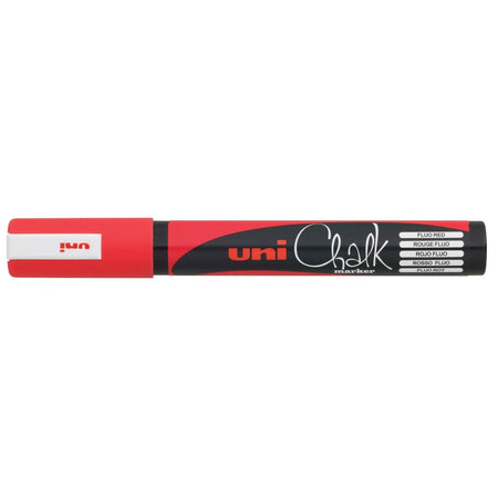 Uni-ball - Marqueur craie rouge, pointe ronde de 1,8 à 2,5 mm