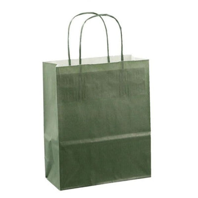 Papieren koordtas 18x08x22cm 50st donker groen | 4 stuks